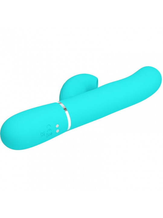 PRETTY LOVE - VIBRATORE MULTIFUNZIONE PERLITA 3 IN 1 G-SPOT VERDE ACQUA