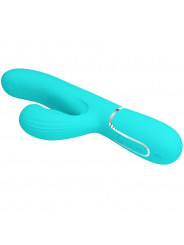 PRETTY LOVE - VIBRATORE MULTIFUNZIONE PERLITA 3 IN 1 G-SPOT VERDE ACQUA