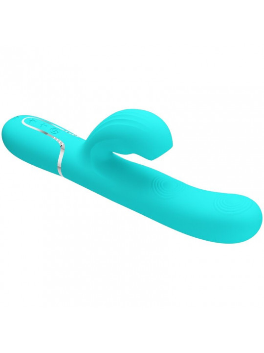 PRETTY LOVE - VIBRATORE MULTIFUNZIONE PERLITA 3 IN 1 G-SPOT VERDE ACQUA