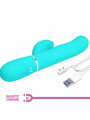 PRETTY LOVE - VIBRATORE MULTIFUNZIONE PERLITA 3 IN 1 G-SPOT VERDE ACQUA