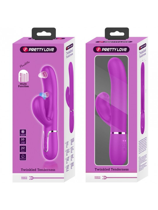 PRETTY LOVE - VIBRATORE MULTIFUNZIONE PERLITA 3 IN 1 G-SPOT VIOLA