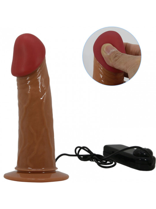 PRETTY LOVE - STARKS IMBRAGATURA SLIP DILDO VIBRAZIONE MULTI-SPEED 17,5 CM MARRONE CHIARO