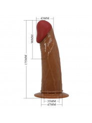 PRETTY LOVE - STARKS IMBRAGATURA SLIP DILDO VIBRAZIONE MULTI-SPEED 17,5 CM MARRONE CHIARO