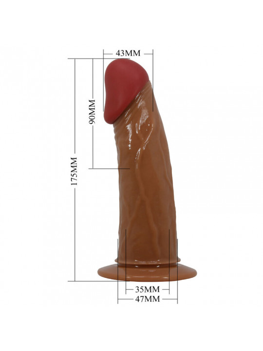 PRETTY LOVE - STARKS IMBRAGATURA SLIP DILDO VIBRAZIONE MULTI-SPEED 17,5 CM MARRONE CHIARO