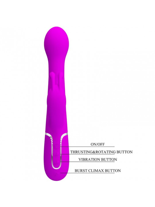 PRETTY LOVE - VIBRATORE DEJON RABBIT 3 IN 1 VIOLA MULTIFUNZIONE