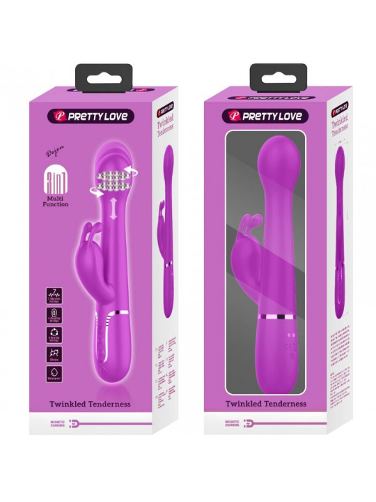 PRETTY LOVE - VIBRATORE DEJON RABBIT 3 IN 1 VIOLA MULTIFUNZIONE