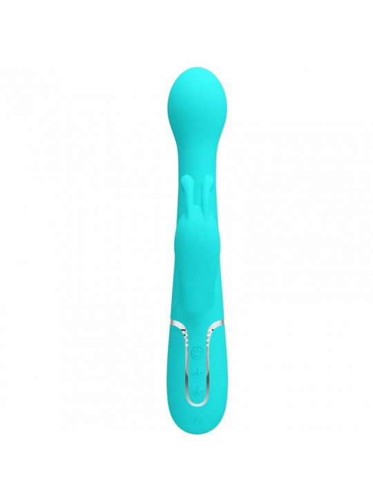 PRETTY LOVE - VIBRATORE DEJON RABBIT 3 IN 1 MULTIFUNZIONE VERDE ACQUA