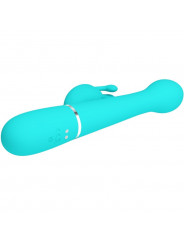 PRETTY LOVE - VIBRATORE DEJON RABBIT 3 IN 1 MULTIFUNZIONE VERDE ACQUA