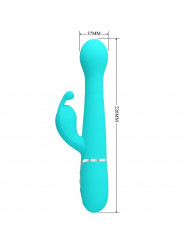 PRETTY LOVE - VIBRATORE DEJON RABBIT 3 IN 1 MULTIFUNZIONE VERDE ACQUA