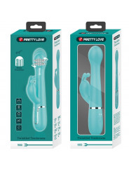 PRETTY LOVE - VIBRATORE DEJON RABBIT 3 IN 1 MULTIFUNZIONE VERDE ACQUA