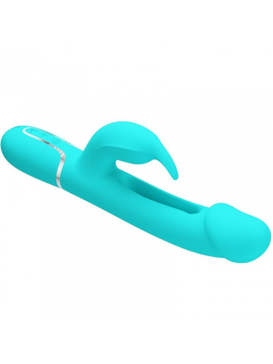 PRETTY LOVE - VIBRATORE DEJON RABBIT 3 IN 1 MULTIFUNZIONE VERDE ACQUA