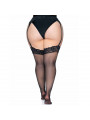 LEG AVENUE - OUTLET LEG AVENUE - CALZE IN NYLON NERE CON TOP IN PIZZO PLUS