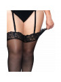 LEG AVENUE - OUTLET LEG AVENUE - CALZE IN NYLON NERE CON TOP IN PIZZO PLUS