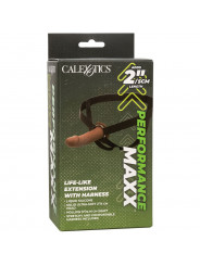 CALEXOTICS - ESTENSIONE REALE PERFORMANCE MAXX CON IMBRACATURA IN PELLE MARRONE