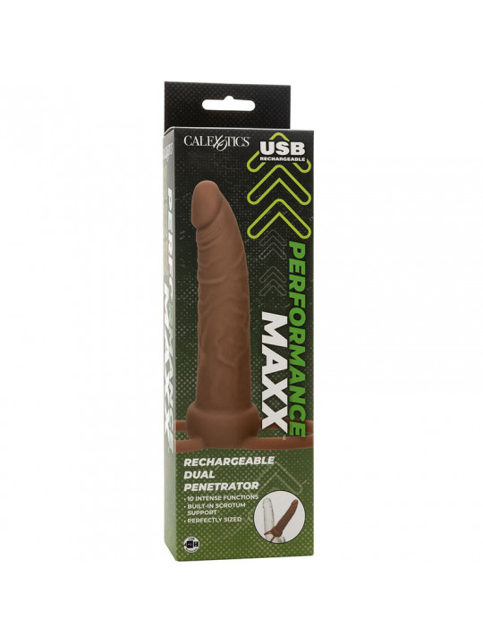 CALEXOTICS - PERFORMANCE MAXX RICARICABILE DOPPIO PENETRATORE MARRONE PELLE