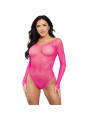 LEG AVENUE - BODY MANICA LUNGA CRISTALLIZZATO FUCSIA