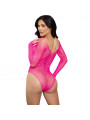 LEG AVENUE - BODY MANICA LUNGA CRISTALLIZZATO FUCSIA