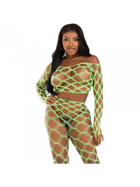 LEG AVENUE - TOP E LEGGINS HARDCORE VERDE