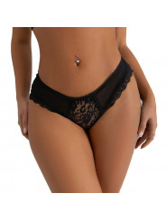 SUBBLIME - SLIP IN PIZZO FLOREALE CON DETTAGLIO SPALLINE NERO S/M