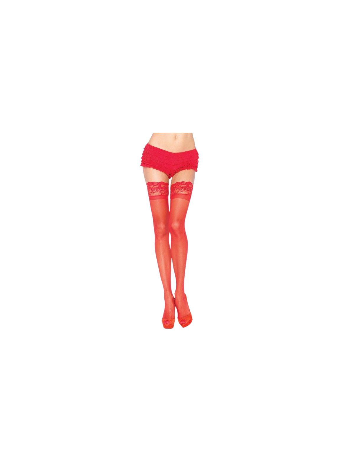 LEG AVENUE - COLLANT ROSSO CON PIZZO AUTOADESIVO