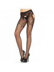 LEG AVENUE -SLIP IN ELEGANTE RETE RICAMATA NERA