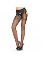 LEG AVENUE -SLIP IN ELEGANTE RETE RICAMATA NERA