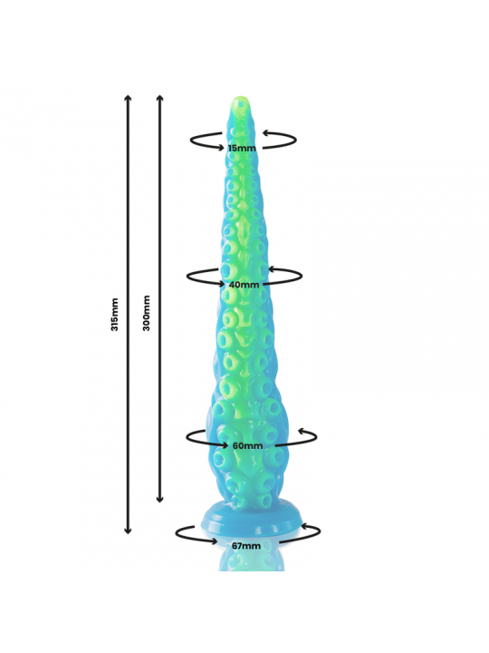 EPIC - DILDO FLUORESCENTE CON TENTACOLI SOTTILI DI SCYLLA DIMENSIONI GRANDI