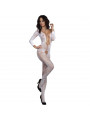 LIVCO CORSETTI FASHION - ZITA LC 17199 BODYSTOCKING CROTCHLESS BIANCO TAGLIA UNICA