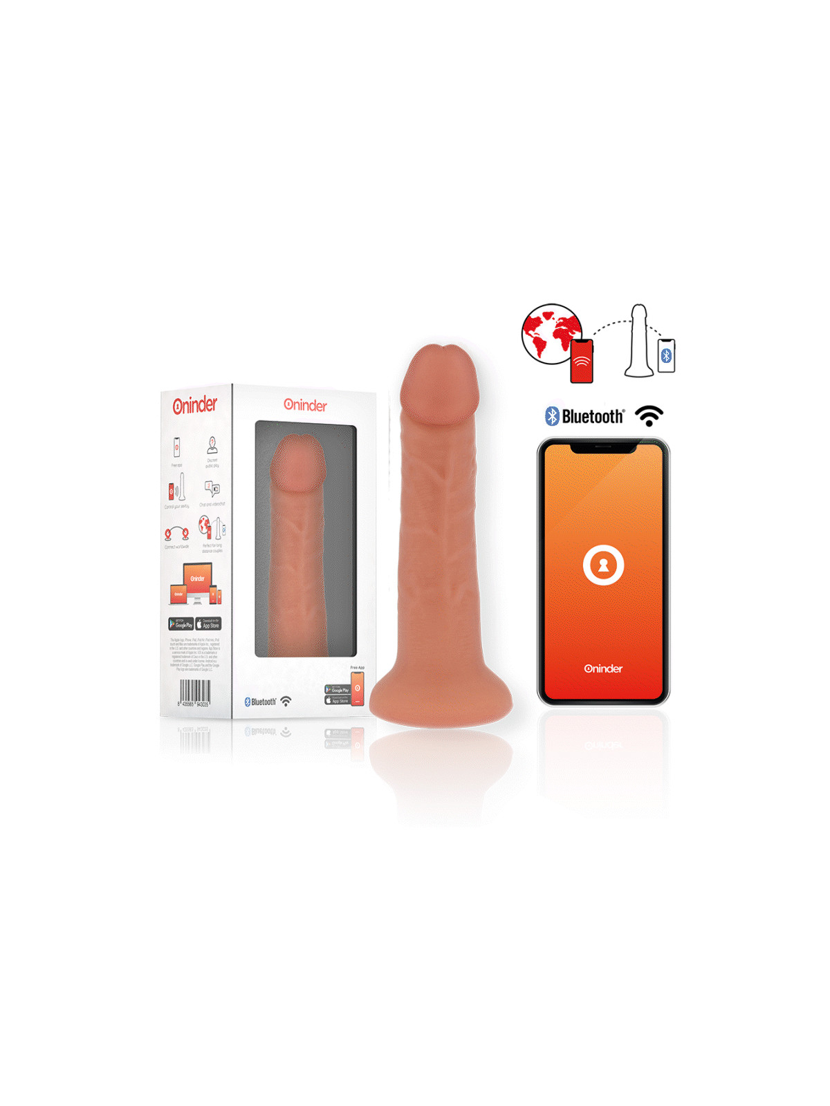 ONINDER - DILDO VIBRATORE MEDIO BOGOTÁ 9 VELOCITÀ NATURALE 20 CM -O- 4.2 CM - APP GRATUITA