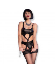 CHILIROSE - CR 4625 SET QUATTRO PEZZI CROTCHLESS NERO S