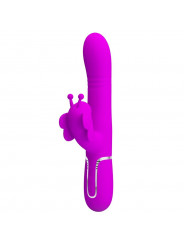 PRETTY LOVE - VIBRATORE MULTIFUNZIONE RABBIT 4 IN 1 FARFALLA FUCSIA