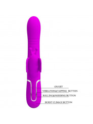 PRETTY LOVE - VIBRATORE MULTIFUNZIONE RABBIT 4 IN 1 FARFALLA FUCSIA