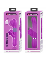 PRETTY LOVE - VIBRATORE MULTIFUNZIONE RABBIT 4 IN 1 FARFALLA FUCSIA