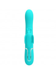 PRETTY LOVE - VIBRATORE MULTIFUNZIONE RABBIT 4 IN 1 FARFALLA VERDE ACQUA