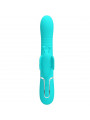 PRETTY LOVE - VIBRATORE MULTIFUNZIONE RABBIT 4 IN 1 FARFALLA VERDE ACQUA