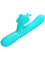 PRETTY LOVE - VIBRATORE MULTIFUNZIONE RABBIT 4 IN 1 FARFALLA VERDE ACQUA