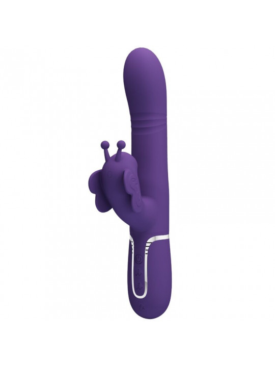 PRETTY LOVE - VIBRATORE MULTIFUNZIONE RABBIT 4 IN 1 FARFALLA VIOLA