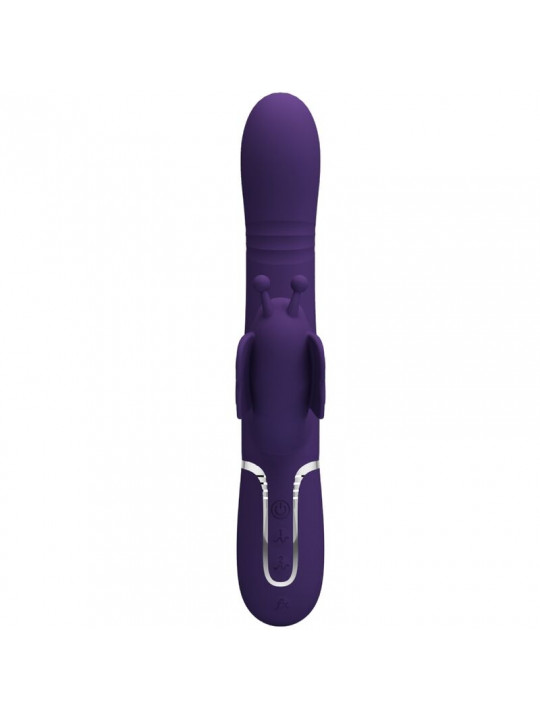 PRETTY LOVE - VIBRATORE MULTIFUNZIONE RABBIT 4 IN 1 FARFALLA VIOLA