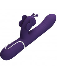 PRETTY LOVE - VIBRATORE MULTIFUNZIONE RABBIT 4 IN 1 FARFALLA VIOLA