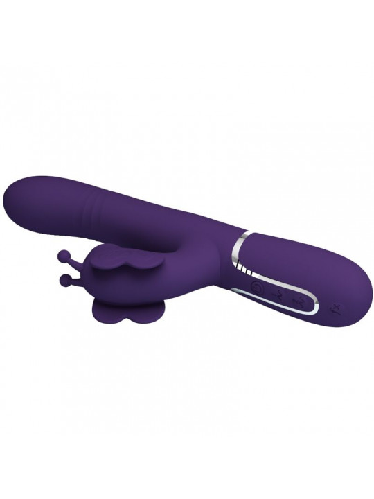 PRETTY LOVE - VIBRATORE MULTIFUNZIONE RABBIT 4 IN 1 FARFALLA VIOLA