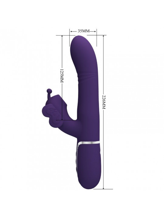 PRETTY LOVE - VIBRATORE MULTIFUNZIONE RABBIT 4 IN 1 FARFALLA VIOLA