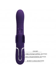 PRETTY LOVE - VIBRATORE MULTIFUNZIONE RABBIT 4 IN 1 FARFALLA VIOLA