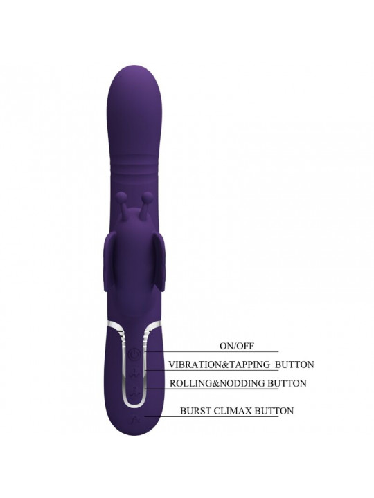 PRETTY LOVE - VIBRATORE MULTIFUNZIONE RABBIT 4 IN 1 FARFALLA VIOLA