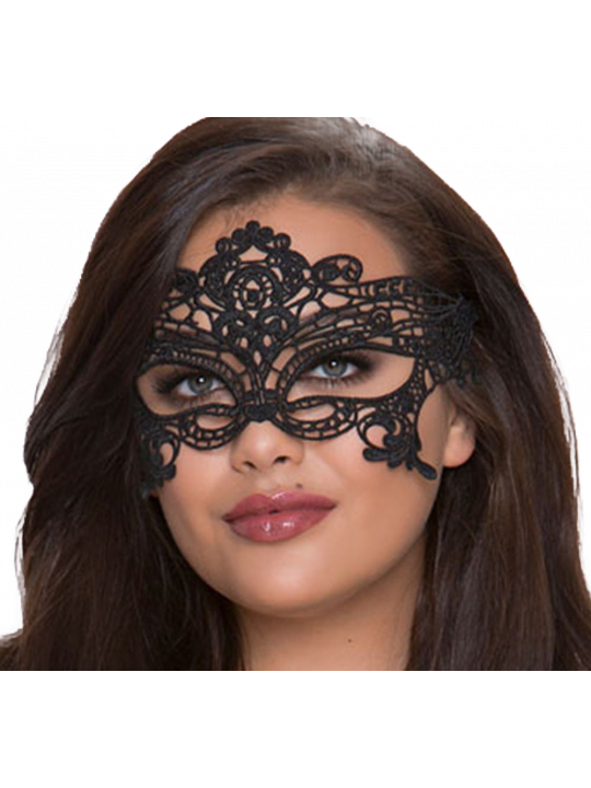 QUEEN LINGERIE - AMPIA MASCHERA IN PIZZO NERO