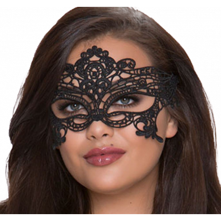 QUEEN LINGERIE - AMPIA MASCHERA IN PIZZO NERO