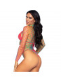 LEG AVENUE - BODY IN RETE MULTICOLORE MANICA LUNGA