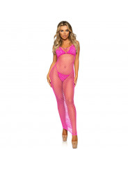 LEG AVENUE - ABITO LUNGO IN RETE FUCSIA TAGLIA UNICA