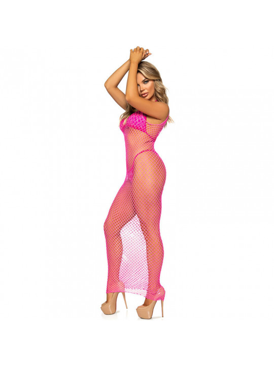 LEG AVENUE - ABITO LUNGO IN RETE FUCSIA TAGLIA UNICA