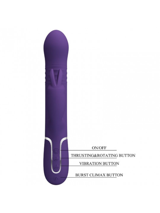 PRETTY LOVE - COALE VIBRATORE CONIGLIO CARBONE 4 EN 1 VIOLA