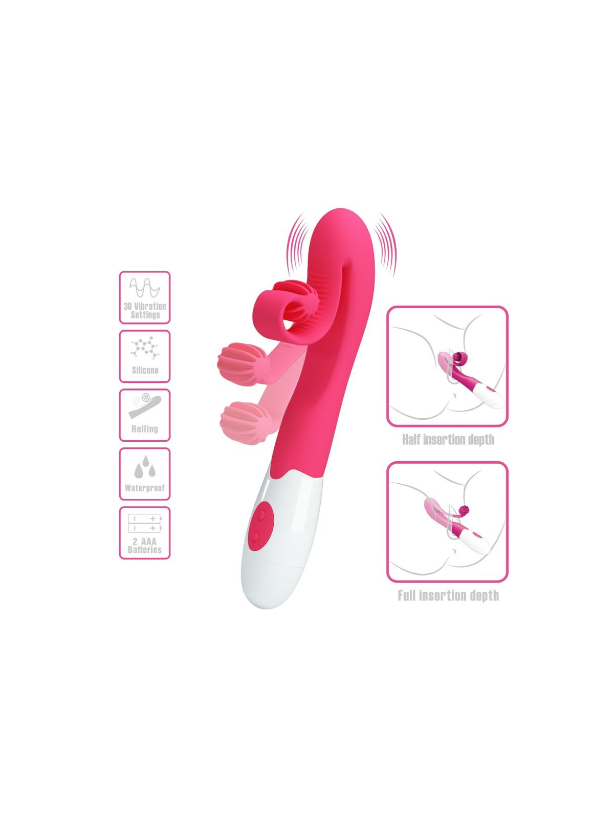 ROMANCE - VIBRATORE E STIMOLATORE 30 VELOCITÀ ROSA